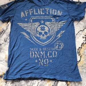 Mens Affliction, has two sides reversible.